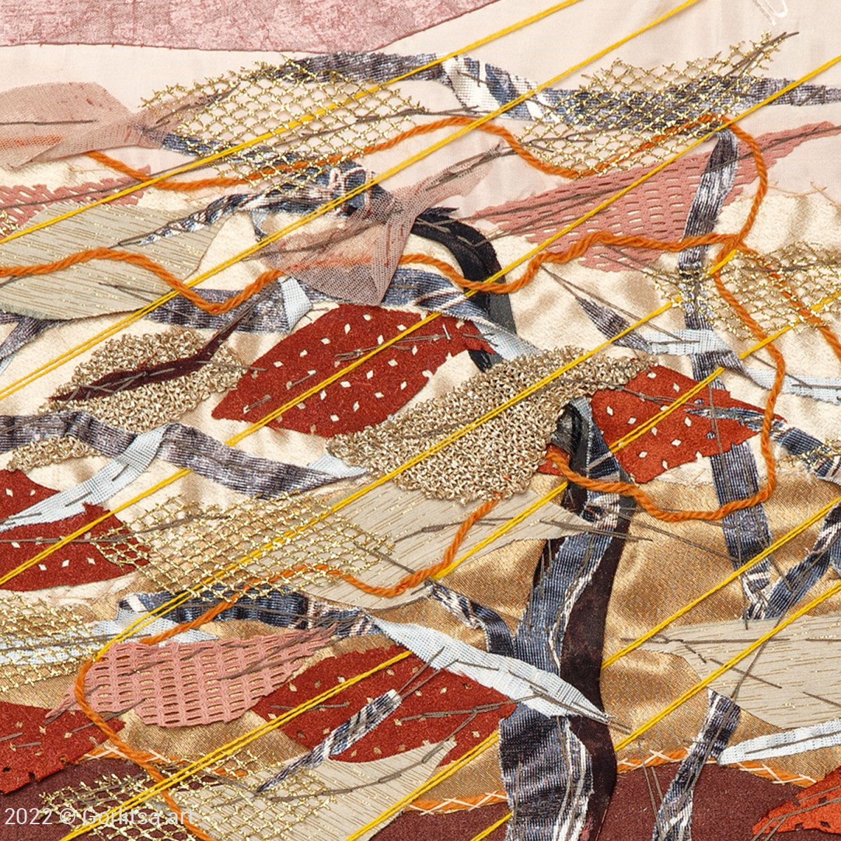 Панно диптих «Листопад» в технике арт-квилт, ручная работа  Савельева Н.К. фото 2