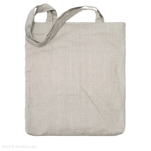 Льняная сумка-шоппер «Физалис» 62020-2, серый / шёлк лён Никифоровская м–ра фото 2