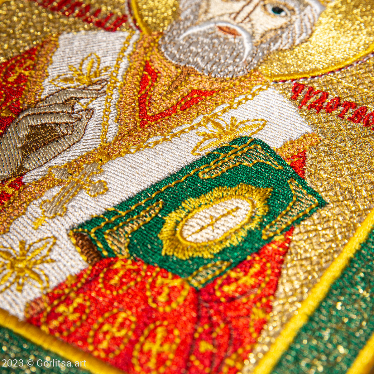 Икона «Николай Чудотворец», 60138-1  золотой багет 41*45 габардин Никифоровская мануфактура фото 4