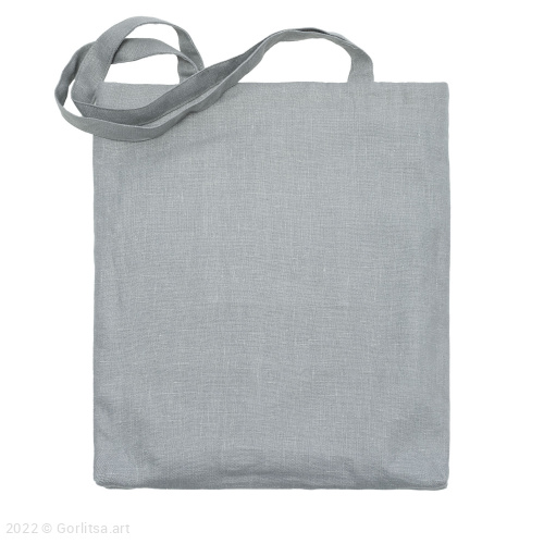 Льняная сумка-шоппер «Девушка со скрипкой» 62018-4-1, серый / шёлк лён Никифоровская мануфактура фото 2