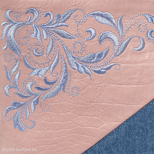 Сумка «Кокетка» м.27218, 62073-2 джинса-экокожа синяя/ серебро джинса Никифоровская м–ра фото 3