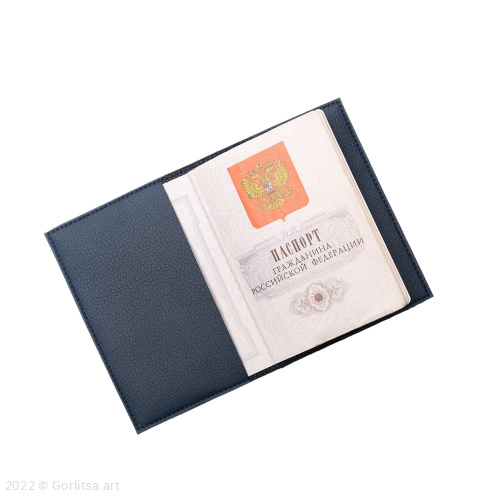 Обложка для паспорта «Роза» 900/010, экокожа цвет: синий/ серебро экокожа Арт-студия «Ремесло» фото 3