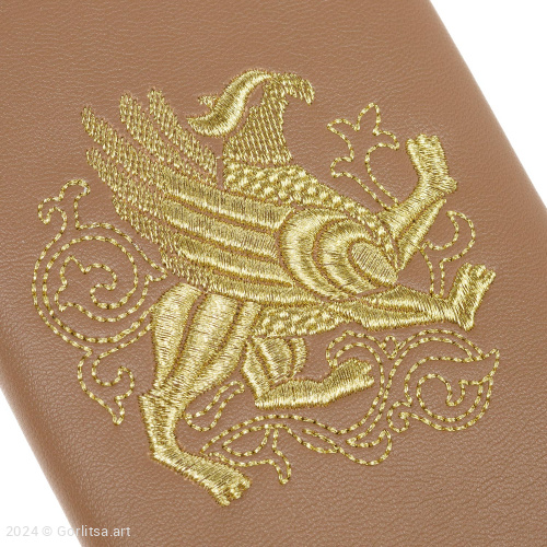Обложка для паспорта «Грифон» а10/63 бежевый / золото экокожа Горлица.Арт фото 2