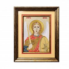 Икона «Святой Архангел Михаил» 60138-9 серебро/ золото/ шёлк