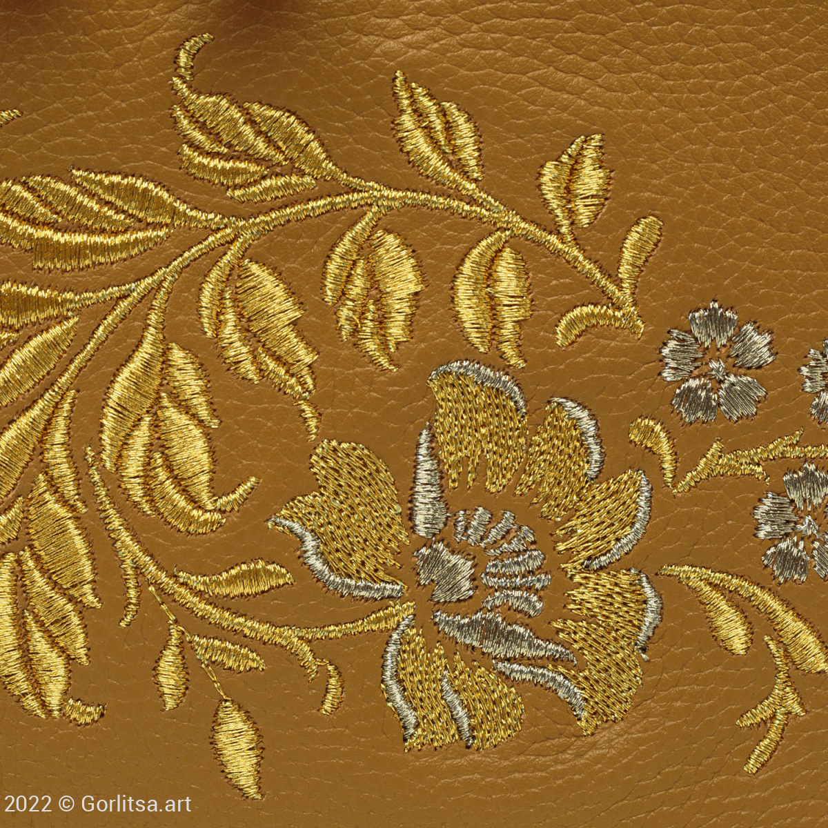 Сумка кожаная «Дикая роза» 1051/62026-11, горчичный / золото нат. кожа Горлица-арт фото 3