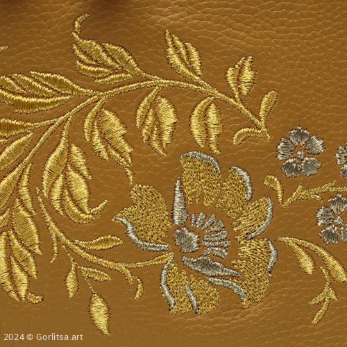 Сумка кожаная «Дикая роза» 1051/62026-11, горчичный / золото нат. кожа Горлица.Арт фото 3