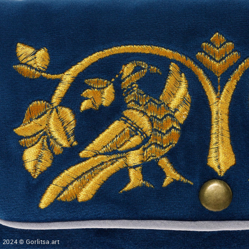 Очечник «Два сокола» а6/94 синий / золото; велюр велюр Горлица.Арт фото 2