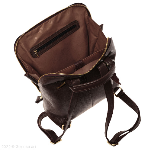 Рюкзак кожаный «Белочка» 934/62026-32, тёмно-коричневый / золото нат. кожа Горлица-арт фото 7