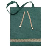Льняная сумка-шоппер «Элеганс», зелёный