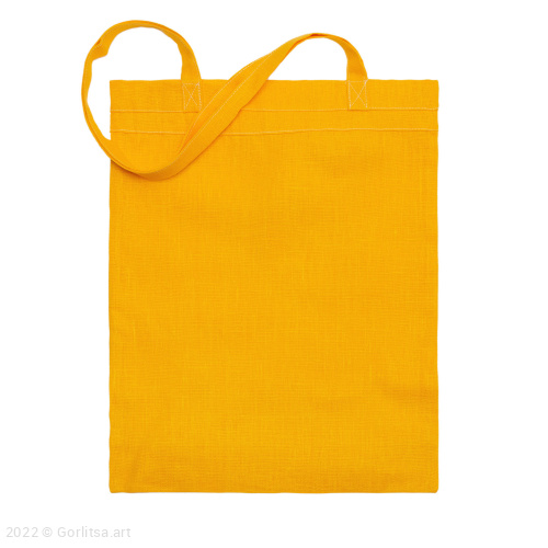 Льняная сумка-шоппер «Элеганс», жёлтый лён Кружевной край фото 3