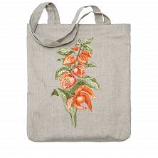 Льняная сумка-шоппер «Физалис» 62020-2, серый / шёлк