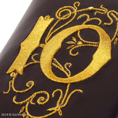 Обложка для паспорта а10, ручная вышивка золотом экокожа Горлица.Арт фото 3