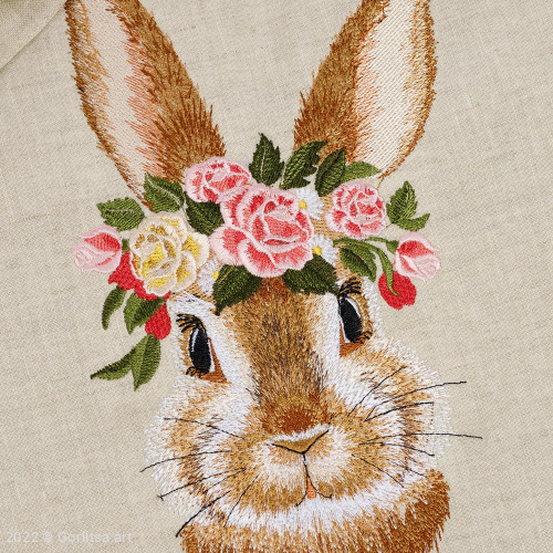 Льняная сумка-шоппер «Пушистый кролик» 62011-2, серый / шёлк  лён Никифоровская мануфактура фото 5