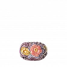 Брошь керамическая «Овал» цвет: сиреневый, розовый, жёлтый
