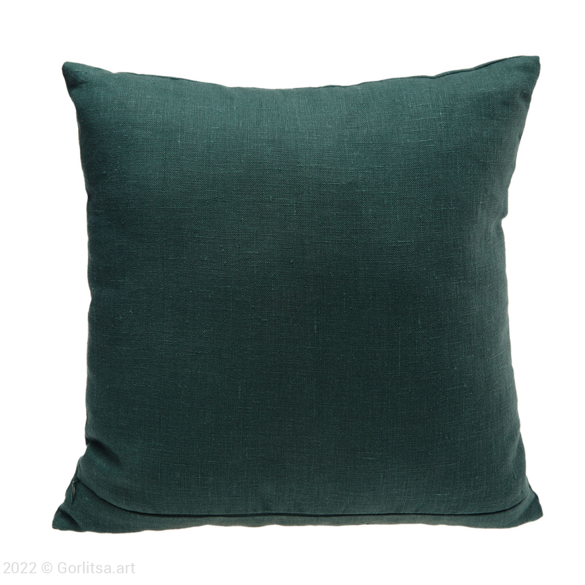 Подушка льняная «Букет» 62017-8-1, зелёный / золото лён Никифоровская мануфактура фото 4