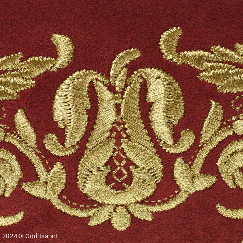 Замшевая косметичка «Традиции», 077/47, цвет: бордовый,золото нат. замша Горлица.Арт фото 3