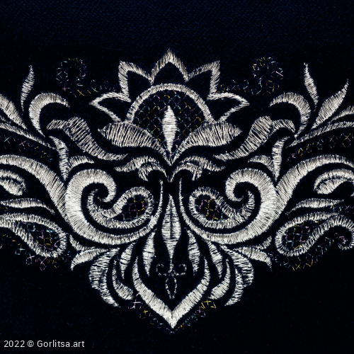 Косметичка бархатная «Эмили», 62035-1-3, чернильный / серебро бархат Никифоровская мануфактура фото 3