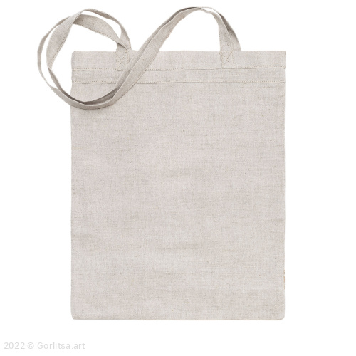Льняная сумка-шоппер «Элеганс», серый лён Кружевной край фото 2