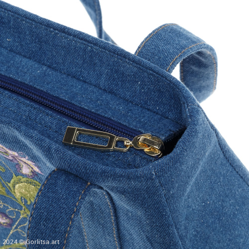 Сумка «Лиатрис» м.28219, 62053 джинса синяя/ шёлк джинса Никифоровская м–ра фото 5