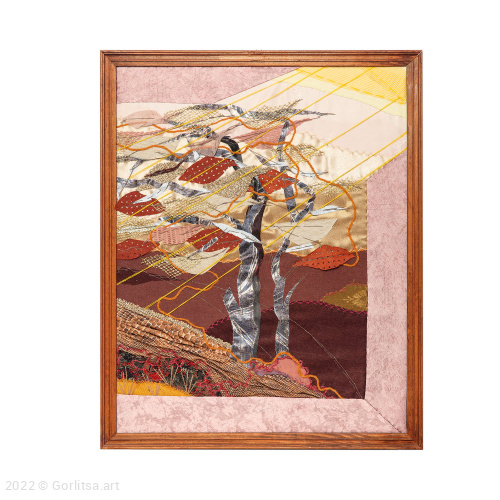 Панно диптих «Листопад» в технике арт-квилт, ручная работа  Савельева Н.К. фото 4
