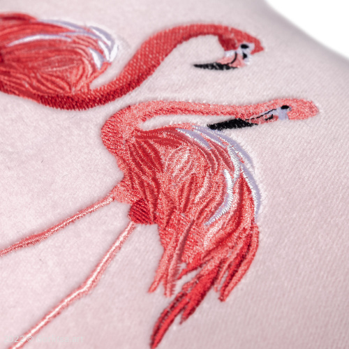Подушка бархатная «Фламинго» 62012-1, розовый / шёлк бархат Никифоровская мануфактура фото 2