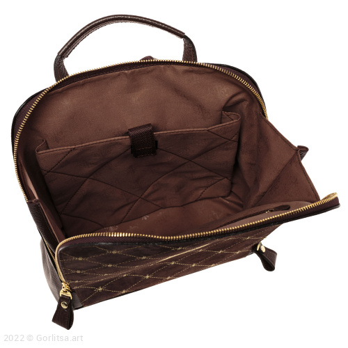 Рюкзак кожаный «Белочка» 934/62026-32, тёмно-коричневый / золото нат. кожа Горлица-арт фото 6