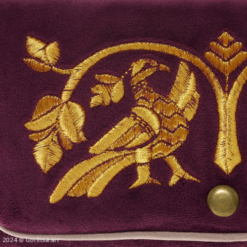 Очечник «Два сокола» а6/94 фиолетовый / золото; велюр велюр Горлица.Арт фото 2