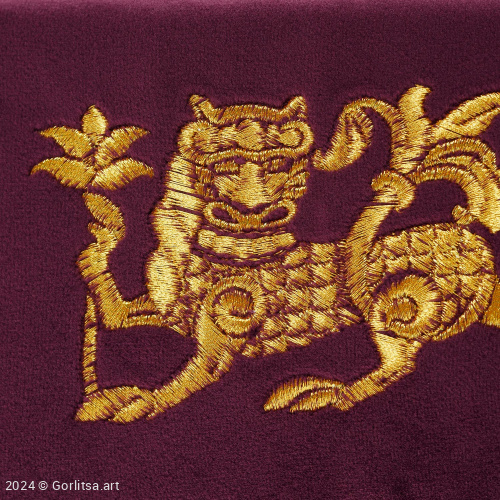 Очечник «Лев» а16/92 фиолетовый / золото; велюр велюр Горлица.Арт фото 3
