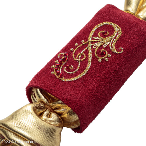 Подарочный набор из 5 конфет, замша, бордовый / золото нат. замша Мастерская Галины Киселёвой фото 4