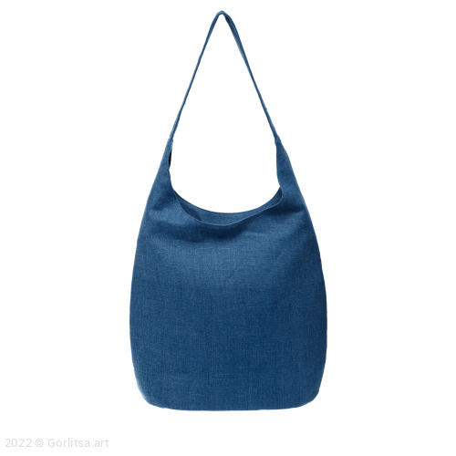 Льняная сумка «Маки» м303411 62082-1-2, синий / шёлк лён Никифоровская мануфактура фото 4