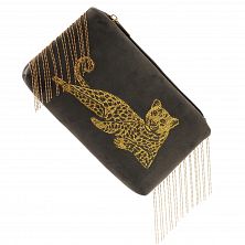 Косметичка «Леопард» а24/105 серый / золото