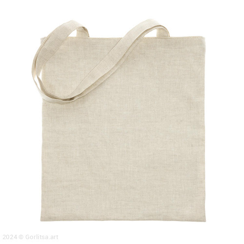 Льняная сумка-шоппер «Мышиный горошек» 62011-3 светло-серый/ шёлк  лён Никифоровская м–ра фото 2