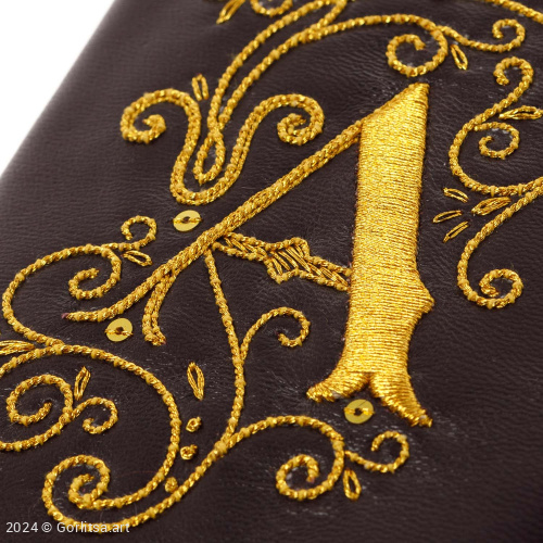 Обложка для паспорта а10, ручная вышивка золотом экокожа Горлица.Арт фото 2