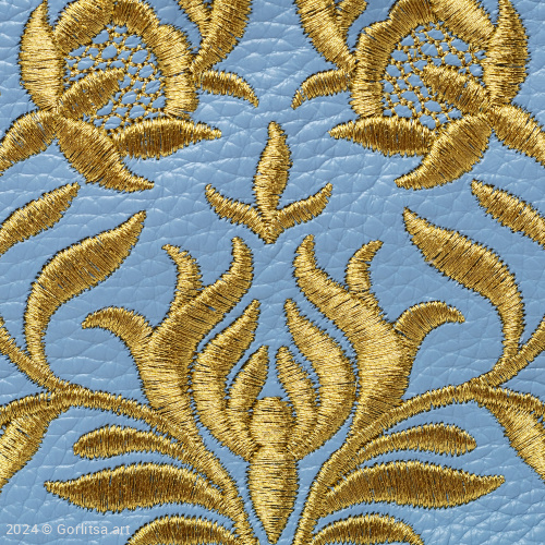 Сумка кожаная «Ажур» 1051/62026-13, голубой/ золото нат. кожа Горлица.Арт фото 3