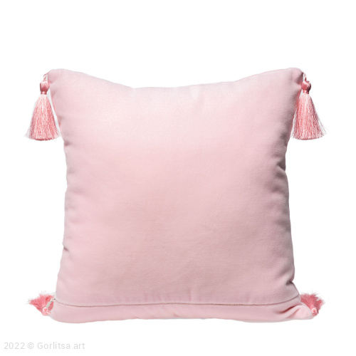 Подушка бархатная «Фламинго» 62012-1, розовый / шёлк бархат Никифоровская мануфактура фото 5