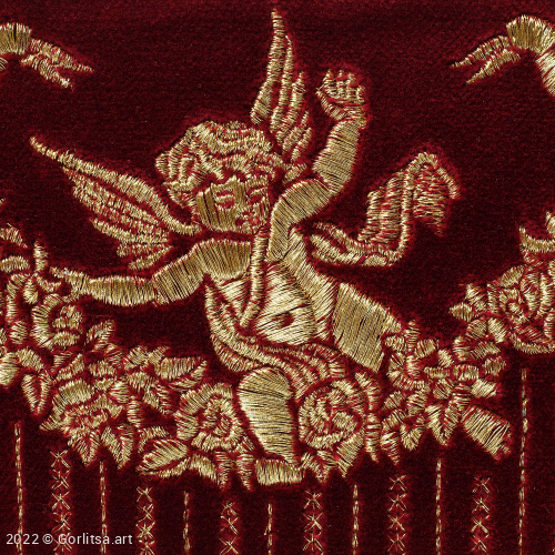 Косметичка бархатная «Амур» м.1913, 62025-3-2, бордовый/золото бархат Никифоровская мануфактура фото 2