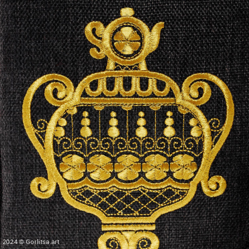 Сумка «Самовар», а23/83 чёрный, золото, рогожка + текст рогожка Горлица.Арт фото 2
