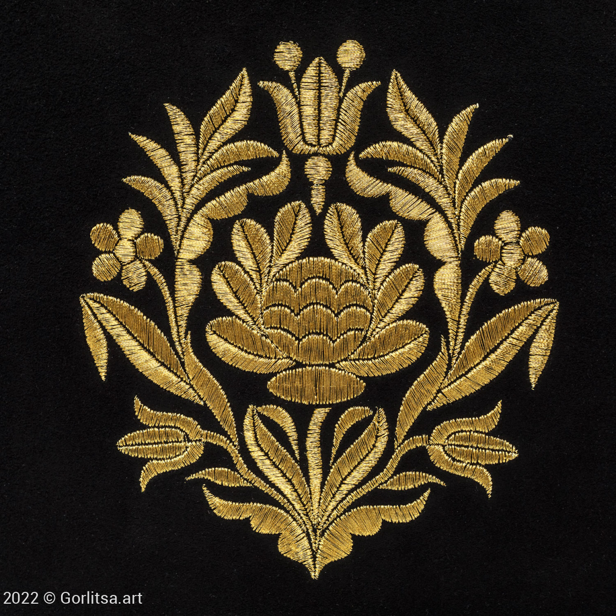Сумка кожаная «Цветок» 1152/62026-5, чёрный /золото нат. кожа Горлица-арт фото 6