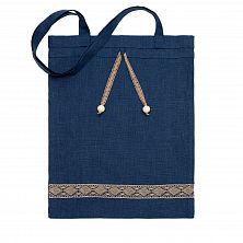 Льняная сумка-шоппер «Элеганс», синий