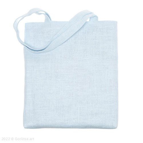 Льняная сумка-шоппер «Лошадь в цветах» 62011-8, голубой / шёлк лён Никифоровская мануфактура фото 3