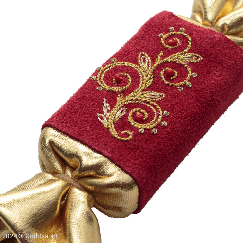 Подарочный набор из 5 конфет, замша, бордовый / золото нат. замша Мастерская Галины Киселёвой фото 3