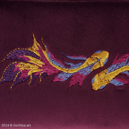 Очечник «Рыбки» а16/79 фиолетовый / золото, шёлк; велюр велюр Горлица.Арт фото 2