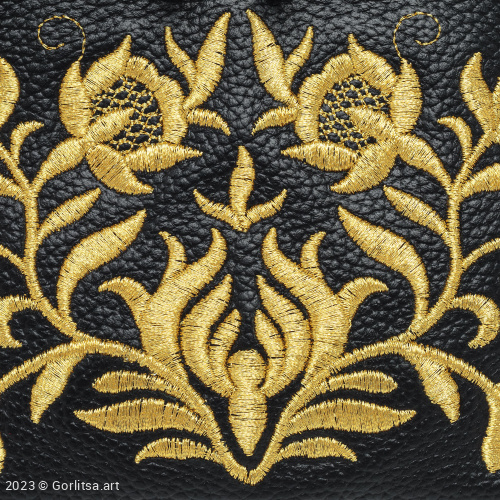 Сумка кожаная «Ажур» 1051/62026-13, чёрный / золото нат. кожа Горлица-арт фото 3