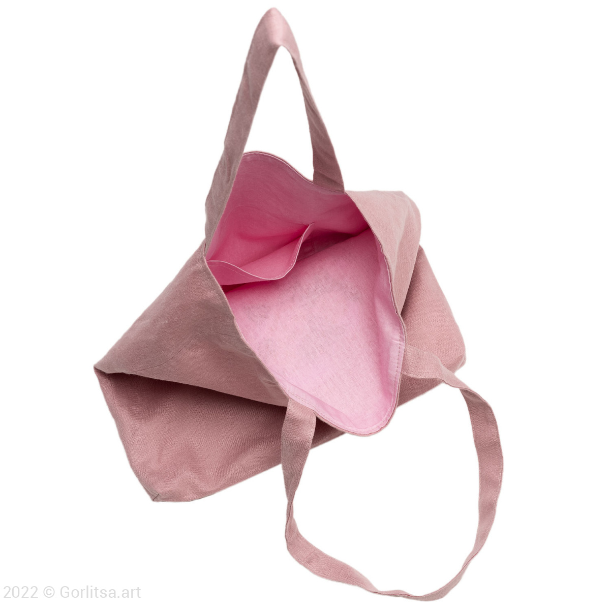 Льняная сумка-шоппер «Лошадь в цветах» 62011-8 розовый / шёлк лён Никифоровская мануфактура фото 5