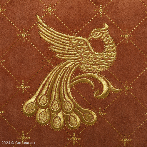 Рюкзак кожаный «Сказочная птица» 934/62026, коричневый / золото нат. кожа Горлица.Арт фото 5