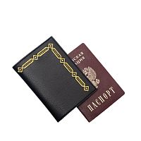 Обложка для паспорта «Геометрия. Верхний угол» 900/205, экокожа цвет: чёрный /золото