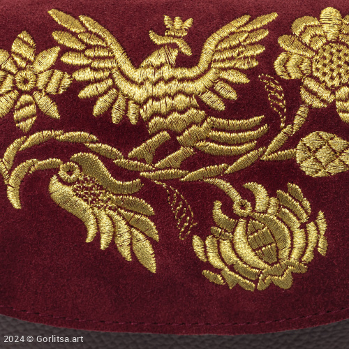 Сумка кожаная «Вещая птица» 1082/62026-15, бордовый / золото нат. кожа Горлица.Арт фото 4