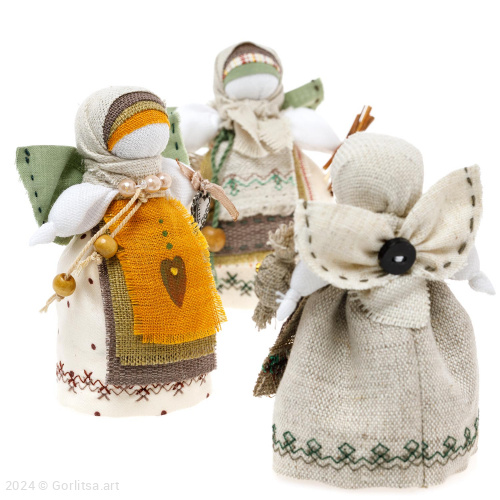 Куколка интерьерная «Ангел-хранитель» в ассортименте лён Мастерская Ольги Ефремовны фото 9