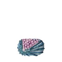 Брошь керамическая «Овал» цвет: синий, розовый