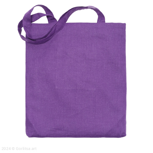 Льняная сумка-шоппер «Девушка со скрипкой» 62018-4-2, фиолетовый/ шёлк лён Никифоровская м–ра фото 2